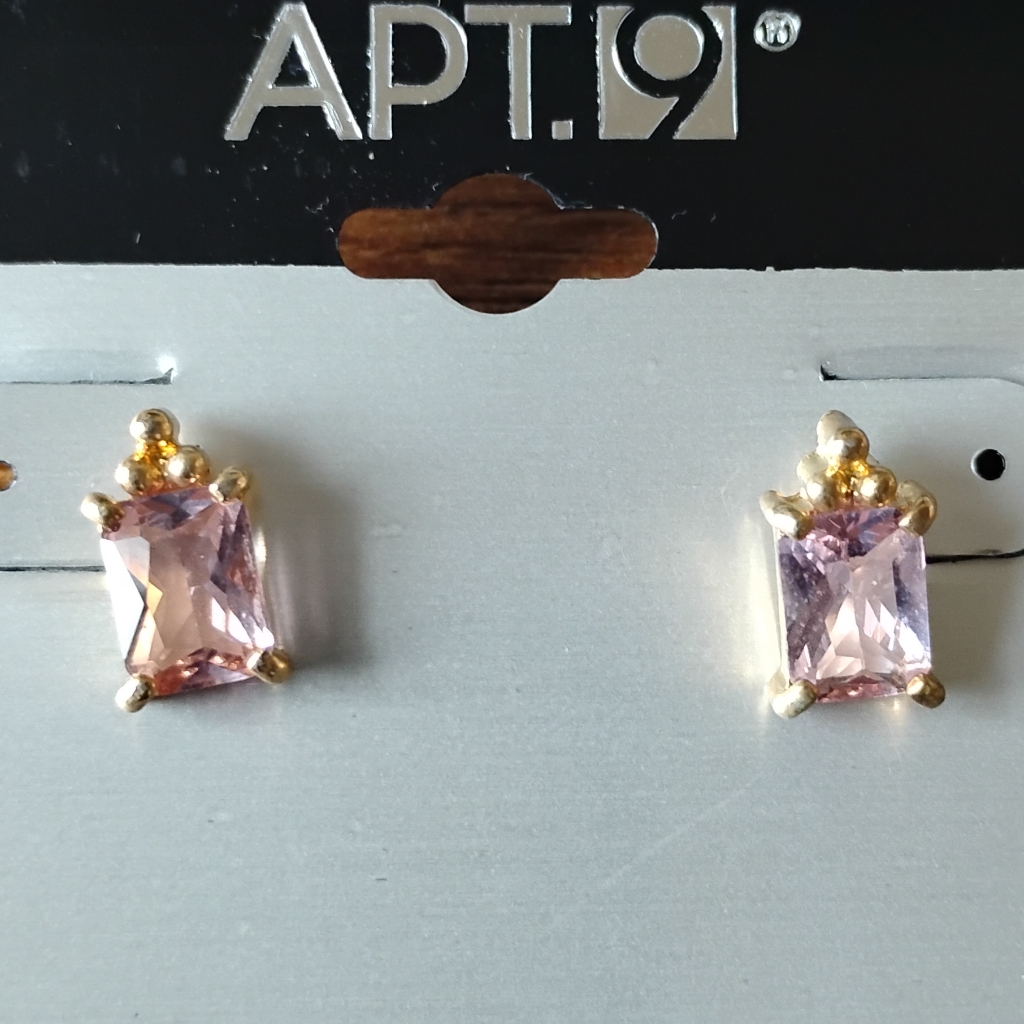 Apt 9 Womens Pink Gold Post Stud Earrings Pierced Fashion Statement Jewelry 11$